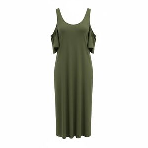 Olive Cold-Shoulder Maxi Dress